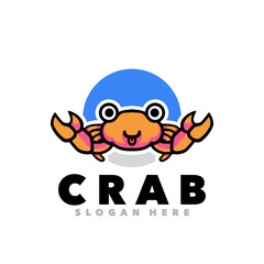 Cute crab simple logo