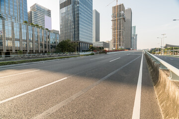 Empty city road in Shenzhen