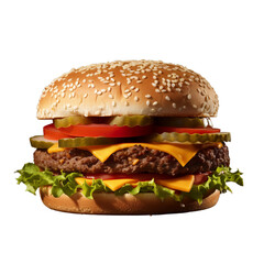 A delicious cheeseburger with fresh toppings