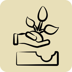 Icon Replant. related to Environment symbol. glyph style. simple illustration. conservation. earth. clean