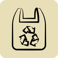 Icon Recycled Plastic Bag. related to Environment symbol. glyph style. simple illustration. conservation. earth. clean