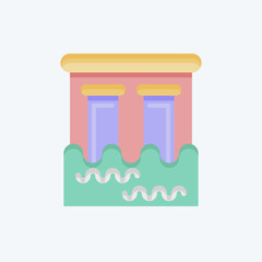 Icon Dam. related to Environment symbol. flat style. simple illustration. conservation. earth. clean