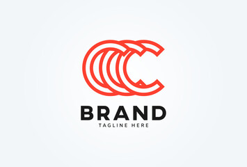 Obraz premium Initial Triple C logo. monogram logo design combination of three letter C. Flat Vector Logo Design Template. vector illustration