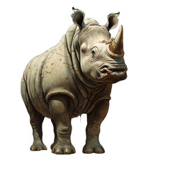 Obraz premium A majestic rhinoceros standing in the vast desert under a captivating sky