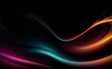 Wave of gradient splash colors on a black background

