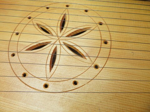 traditional wooden music instrument kankle with strings