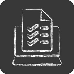 Icon Onlie Test. related to Education symbol. chalk style. simple design editable. simple illustration