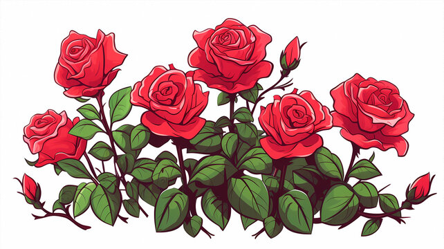 hand drawn cartoon rose illustration
