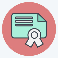 Icon Certificate. related to Education symbol. color mate style. simple design editable. simple illustration