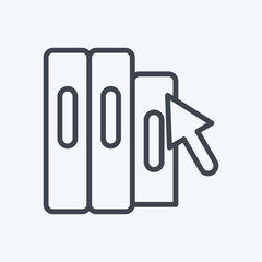 Icon Online Library. related to Education symbol. line style. simple design editable. simple illustration