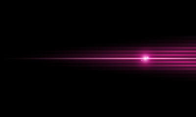 The light effect design. Vector blur in the light of radiance. Light and stripes moving fast over dark background. Element of decor. Horizontal rays of light.