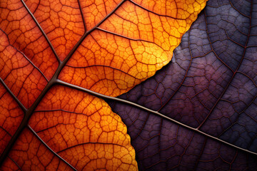 Macro Magic. Zoom in on individual autumn leaves capturing their intricate details, and showcasing the veins, textures, and spectrum of colors that make autumn leaves so captivating.