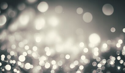 abstract backgrounf of glitter vintage lights, silver and white, de-focused