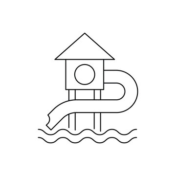 recommend clip art: Water park slide icon design. Child water slide icon, isolated on white background. vector illustration