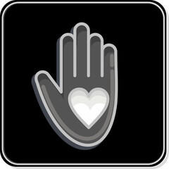 Obraz premium Icon Volunteering. related to Volunteering symbol. Glossy Style. Help and support. friendship
