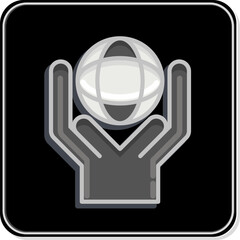 Icon Environmental. related to Volunteering symbol. Glossy Style. Help and support. friendship