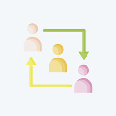 Icon Relationship. related to Volunteering symbol. flat style. Help and support. friendship