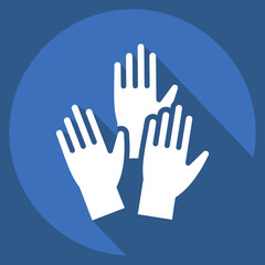 Icon Emergency. related to Volunteering symbol. long shadow style. Help and support. friendship
