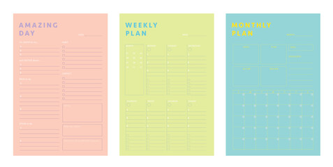 Weekly and monthly and daily planner. (summer) 