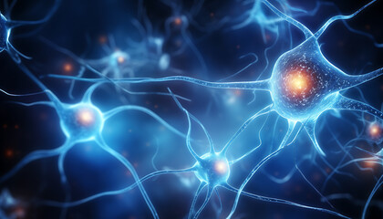 neuron brain cells 3d rendering