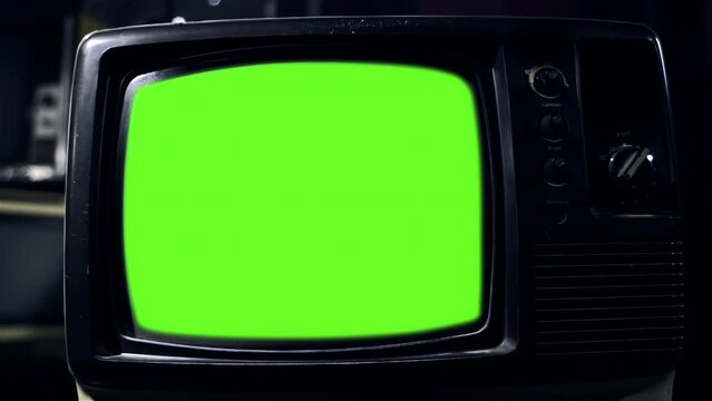 Vintage Television Green Screen. Zoom Out. Close Up. You can replace green screen with the footage or picture you want with &ldquo;Keying&rdquo; effect in After Effects (check out tutorials on YouTube). 4K.