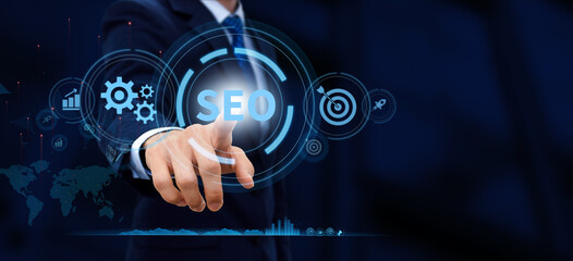 SEO Search Engine Optimization Digital Marketing Business and Marketing Ranking Traffic Website Internet Business Technology Concept.