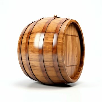 Traditional Wooden Barrel Ready for Storage. Generative ai