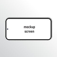 Realistic smartphone screen mockup Andro with shadow on top of devices Landscape. Vector illustration with high detail. Black White