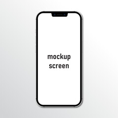 Realistic smartphone screen mockup with shadow on top of devices punch hole with 2 camera. Vector illustration with high detail. Black White