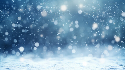Fototapeta premium blur snow background. festive winter holiday and Christmas and new year backdrop for design element
