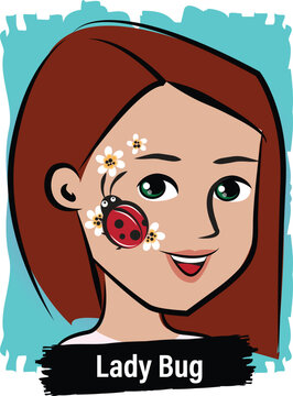 Face-Painting Creative Card Design- Ladybug