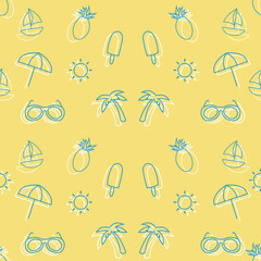 pattern summer beach vector illustration