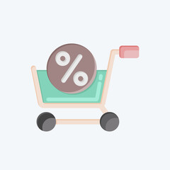 Icon Discount. related to Online Store symbol. flat style. simple illustration. shop