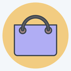 Icon Shopping Bag. related to Online Store symbol. color mate style. simple illustration. shop