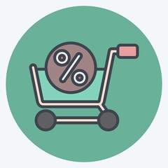 Icon Discount. related to Online Store symbol. color mate style. simple illustration. shop