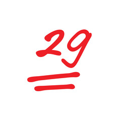 29 points exam score, twenty nine points mark illustration, bad grade