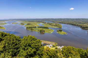 Mississippi River Overlook in Lansing Iowa with Big Lake in the Background from Mount Hosmer Park