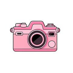 Simple pink camera icon. Minimalistic. Generative AI.