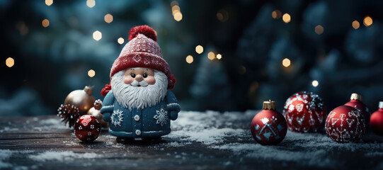Tiny Santa Claus Ornaments and Figurines Generative AI