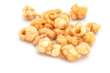isolated pork rinds on white background