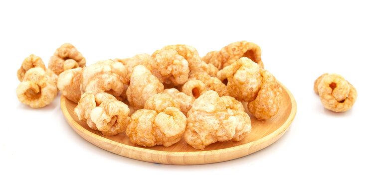 isolated pork rinds on white background