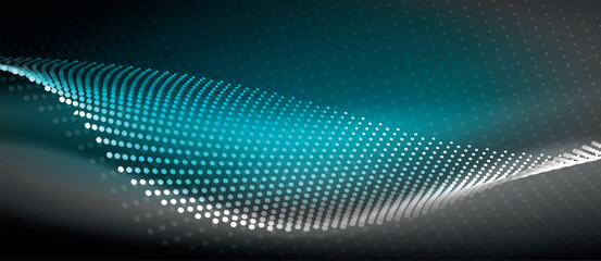 A sleek and stylish design featuring a smooth neon wave glowing against a dark background, perfect for adding a modern and edgy touch to any project