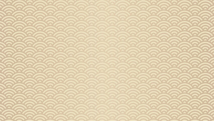 和風背景素材　金色の青海波模様　横長　16:9　ゴールド