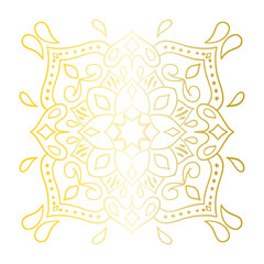 Round gradient mandala on white isolated background