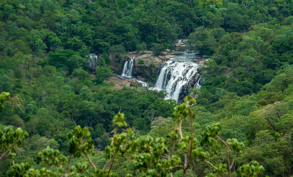 waterfall in the mountains