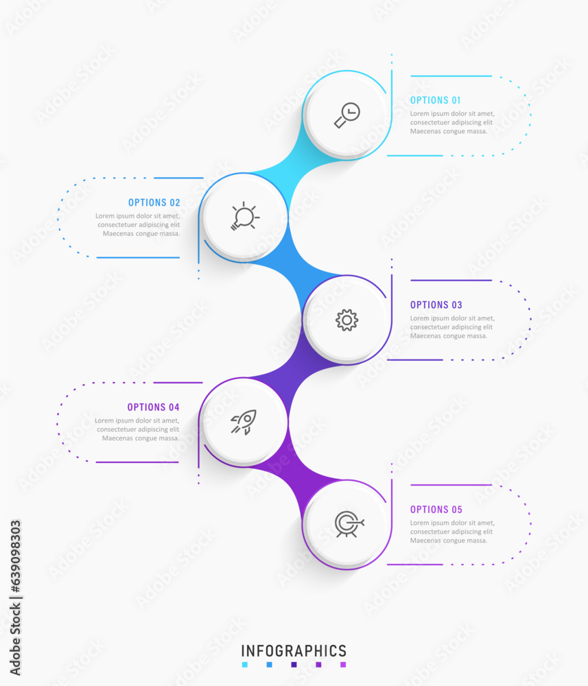 Wall mural vector infographic label design template with icons and 5 options or steps. can be used for process 