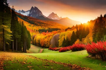 autumn in the mountains generated ai