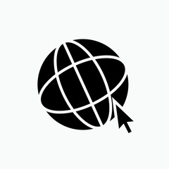 Naklejka premium Browser Icon. Globe and Cursor Symbol - Vector. 
