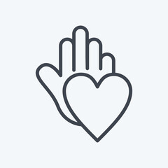 Icon Charity. related to Psychological symbol. line style. simple illustration. emotions, empathy, assistance