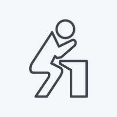 Icon Badness an Sorrow. related to Psychological symbol. line style. simple illustration. emotions, empathy, assistance